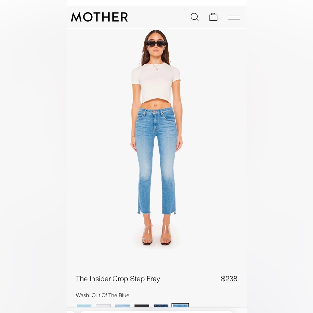 MOTHER Denim- The Insider Crop Step Fray Size 29